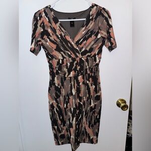 Ann Taylor Brown Ruched Wrap Dress 2p